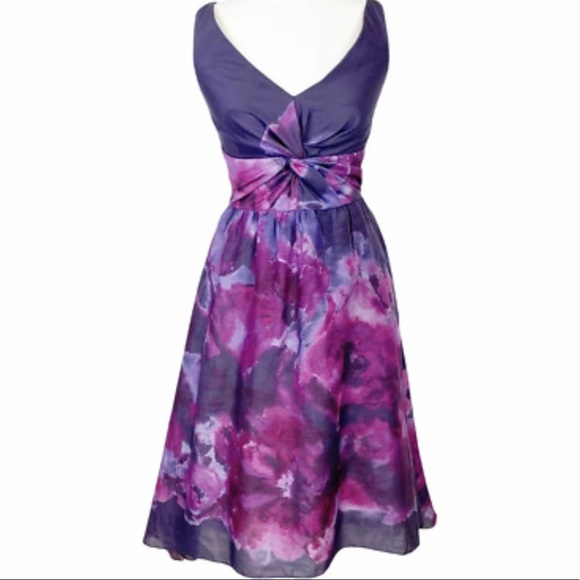 Neiman Marcus Lela Rose For Target Purple Floral Watercolor - Picture 6 of 7